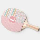 Raquette De Ping Pong Patchwork Hearts Rainbow Monogram Ping Paddle (Côté)