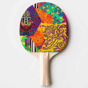 Raquette De Ping Pong Patchwork indien turc festier Mandala