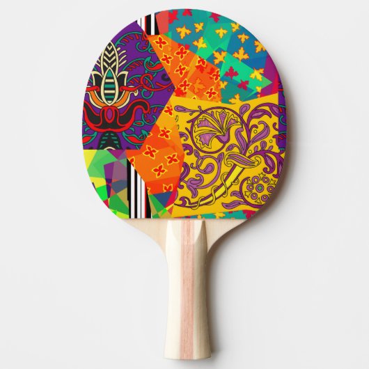 Raquette De Ping Pong Patchwork indien turc festier Mandala (Devant)