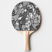 Raquette De Ping Pong Patchwork noir et blanc 03 de motif (Dos)