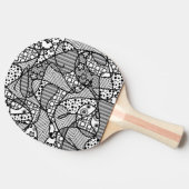 Raquette De Ping Pong Patchwork noir et blanc 04 de motif (Côté)