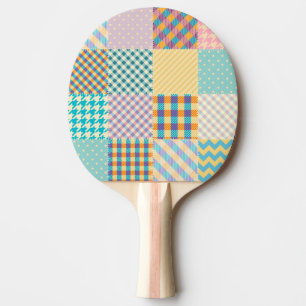 Raquette De Ping Pong Patchwork vintage : Arrière - plan sans couture te