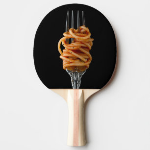 Raquette De Ping Pong Pâtes filées sur une fourchette, spaghetti de no