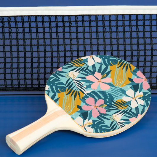 Raquette De Ping Pong Pattern tropical hibiscus (Insitu)