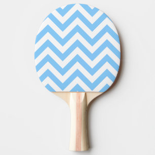 Raquette De Ping Pong Patters de Sky Blue et White Large Chevron Zig Zag