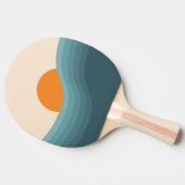 Raquette De Ping Pong Paysage abstrait de style rétro (Côté)