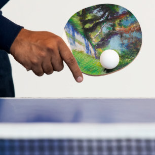Raquette De Ping Pong Paysage Pastel d'Oliveraie Ensoleillée