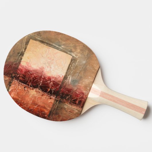 Raquette De Ping Pong Paysage rouge Abstrait (Côté)