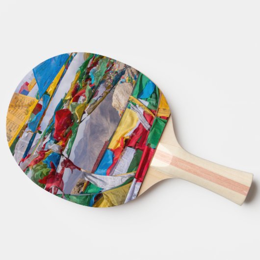Raquette De Ping Pong Paysage tibétain avec drapeaux de prière - Himalay (Côté)