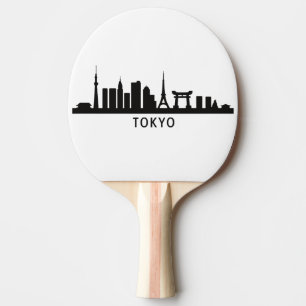 Raquette De Ping Pong Paysage urbain du Japon   Silhouette de la skyline