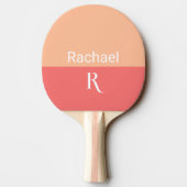 Raquette De Ping Pong Peach de nom de monogramme simple (Dos)