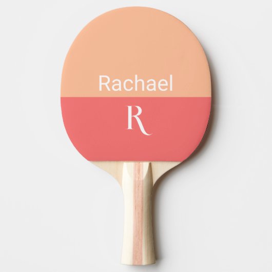 Raquette De Ping Pong Peach de nom de monogramme simple (Devant)