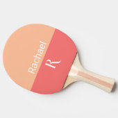Raquette De Ping Pong Peach de nom de monogramme simple (Côté)