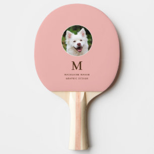 Raquette De Ping Pong Peach Pink Pet Photo Personnalisée