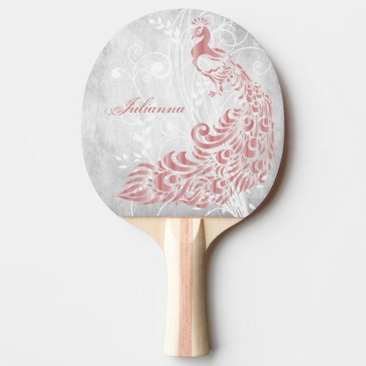 Raquette De Ping Pong Peacock rose Personnalisé (Devant)