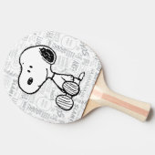 Raquette De Ping Pong PEANUTS | Snoopy on Black White Comics (Côté)