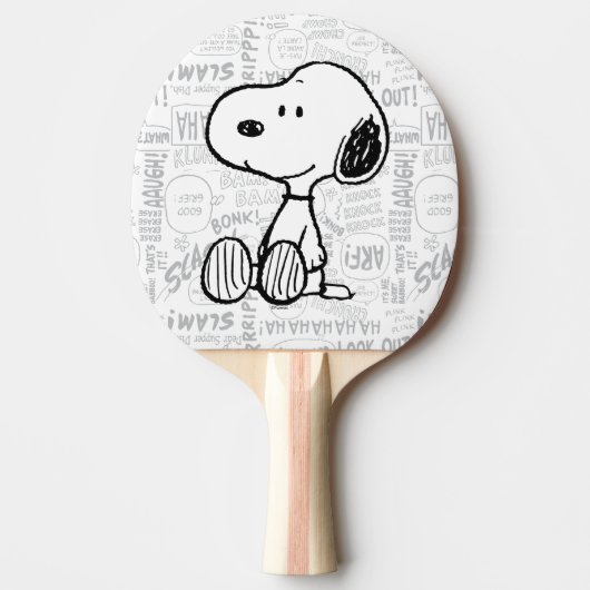 Raquette De Ping Pong PEANUTS | Snoopy sur Black White Comics 2 (Devant)