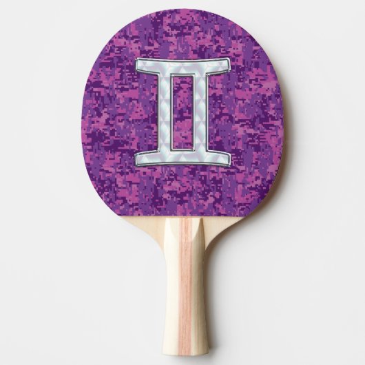 Raquette De Ping Pong Pearl Like Gemini Zodiac Sign on Digital Camo (Devant)
