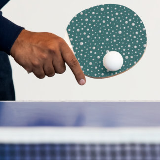 Raquette De Ping Pong Pearl Pattern on Transformative Teal Background