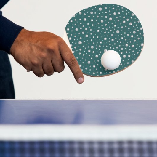 Raquette De Ping Pong Pearl Pattern on Transformative Teal Background (Insitu)
