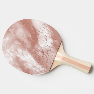 Raquette De Ping Pong Peau de serpent blanc or rose