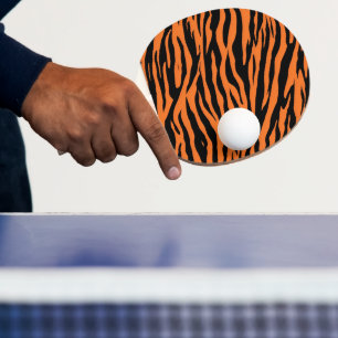 Raquette De Ping Pong Peaux de tigre rayées modernes Imprimer félin sauv