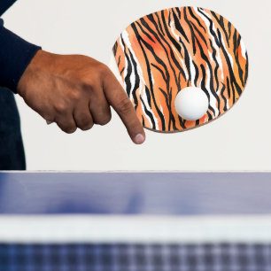 Raquette De Ping Pong Peaux de tigre rayées modernes Imprimer gros félin
