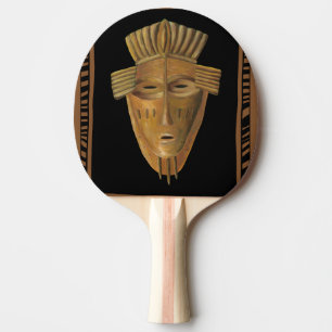 Raquette De Ping Pong Peinture africaine de masque par Chariklia Zarris