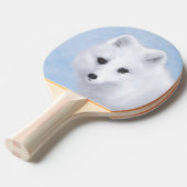 Raquette De Ping Pong Peinture Arctic Fox - Art original de la faune (Devant Angle)