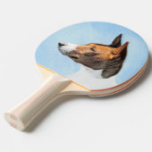 Raquette De Ping Pong Peinture Basenji - Belle Art Original (Devant Angle)