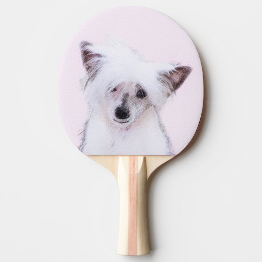 Raquette De Ping Pong Peinture chinoise en poudre - Art Chien (Devant)