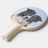 Raquette De Ping Pong Peinture Collie Bordure - Joli art original chien (Devant Angle)