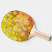 Raquette De Ping Pong Peinture d'aquarelle Abstraite de fleurs rétro (Côté)