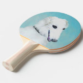 Raquette De Ping Pong Peinture de Borzoi (Blanc) - Joli Chien d'origine (Devant Angle)