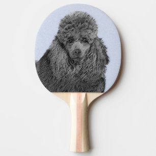 Raquette De Ping Pong Peinture de caniche Miniature Jouet noir Art origi