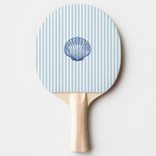 Raquette De Ping Pong Peinture de coquillage bleu marine Rayure bleue ma