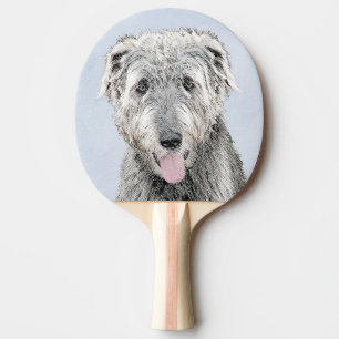 Raquette De Ping Pong Peinture de lévrier irlandais - Art original de ch