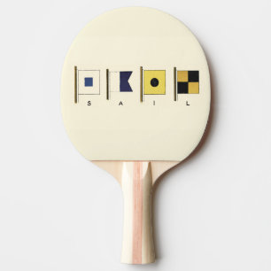 Raquette De Ping Pong Peinture de quatre drapeaux avec voile écrite sous