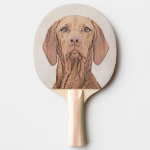 Raquette De Ping Pong Peinture de Vizsla - Cute art original de chien