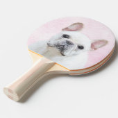 Raquette De Ping Pong Peinture française de Bulldog (Crème/Blanc) (Devant Angle)