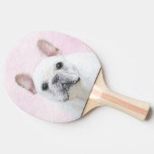 Raquette De Ping Pong Peinture française de Bulldog (Crème/Blanc) (Côté)