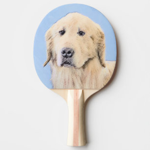 Raquette De Ping Pong Peinture Golden Retriever - Joli art original chie
