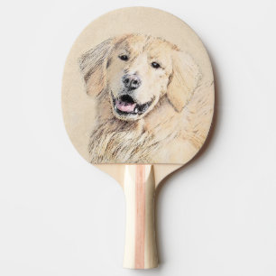 Raquette De Ping Pong Peinture Golden Retriever - Joli art original chie