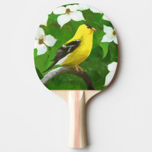 Raquette De Ping Pong Peinture Goldfinch - Cute Original Chien Art