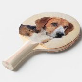 Raquette De Ping Pong Peinture Harrier - Joli art original chien (Devant Angle)