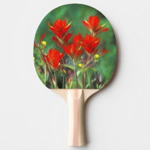 Raquette De Ping Pong Peinture indienne de pinceau - Art Fleur original