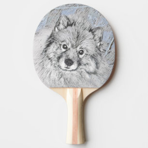 Raquette De Ping Pong Peinture Keeshond Beth - Joli art original chien