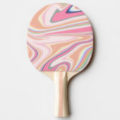 Raquette De Ping Pong Peinture Liquide Retro Pink Swirl Design esthétiqu (Dos)