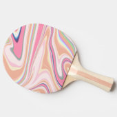 Raquette De Ping Pong Peinture Liquide Retro Pink Swirl Design esthétiqu (Côté)