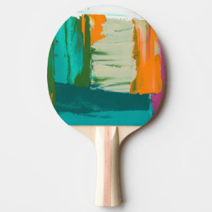 Raquette De Ping Pong Peinture Multicolore De La Liberté D'Expression